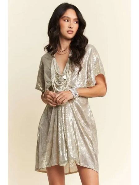 Stylish Sequin Plunge Neck Dress - Affordable Beach Fashion 2025 - Beach Babes Beachwear - Fort Lauderdale