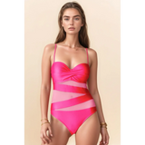 Swimsuits: Affordable Hot Pink Mesh One Piece - Stylish & Flattering - Beach Babes Beachwear - Fort Lauderdale