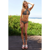 Glittery Wired Cup Halter Bikini Set - Beach Babes Beachwear - Fort Lauderdale