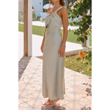 Trendsi midi dressy dinner dress with twisted one-shoulder design and sleek satin finish