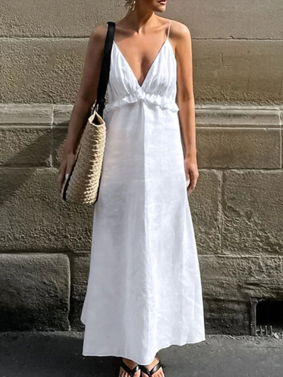 Ruffled A-Line  Maxi Dress - Beach Babes Beachwear - Fort Lauderdale