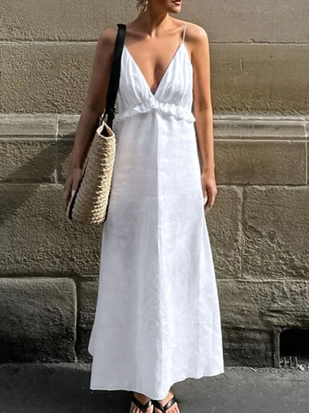 Ruffled A-Line  Maxi Dress - Beach Babes Beachwear - Fort Lauderdale