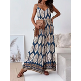 Trendsi Earth Toned Tropical Jumpsuit with adjustable straps and relaxed fit for casual wear