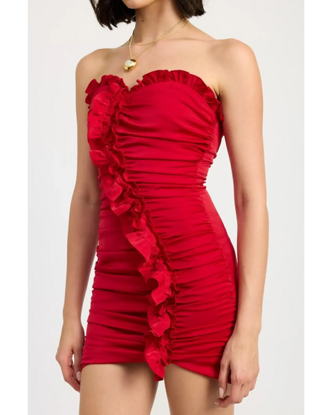 Turn Heads in this Sizzling Red Ruffle Mini Dress! - Beach Babes Beachwear - Fort Lauderdale