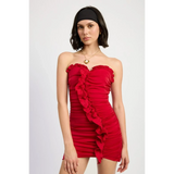 Turn Heads in this Sizzling Red Ruffle Mini Dress! - Beach Babes Beachwear - Fort Lauderdale