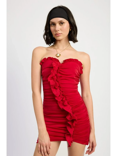 Turn Heads in this Sizzling Red Ruffle Mini Dress! - Beach Babes Beachwear - Fort Lauderdale