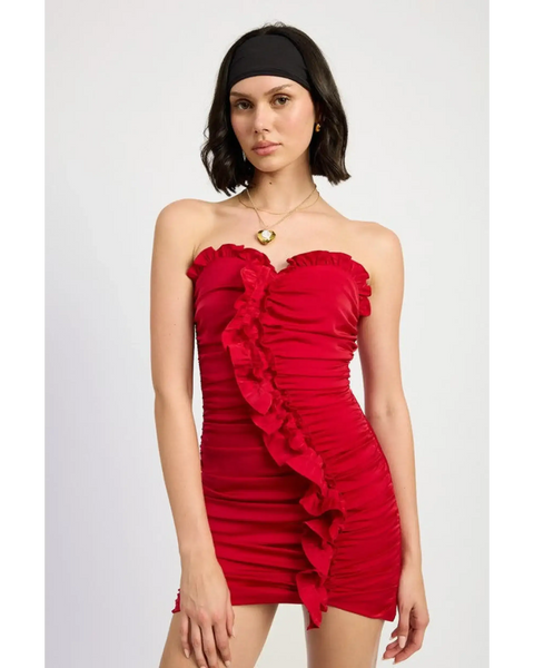 Turn Heads in this Sizzling Red Ruffle Mini Dress! - Beach Babes Beachwear - Fort Lauderdale