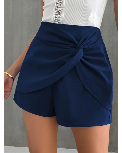 Trendsi navy sailor skorts for women featuring a wrap knot design and comfortable fit
