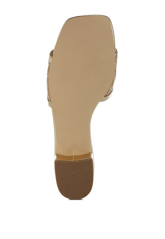 Raffia Slip on Metallic Sandals - Beach Babes Beachwear - Fort Lauderdale