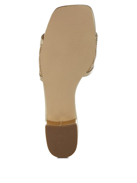 Raffia Slip on Metallic Sandals - Beach Babes Beachwear - Fort Lauderdale