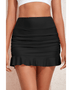 Beach Babes flattering swimsuit skirt with ruffles in black swim shorts style for women