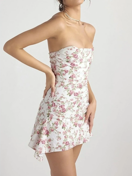Sassy Floral Strapless Mini - Beach Babes Beachwear - Fort Lauderdale