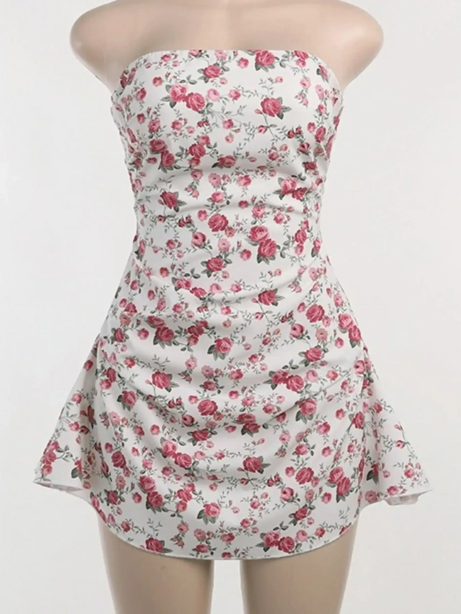 Sassy Floral Strapless Mini - Beach Babes Beachwear - Fort Lauderdale