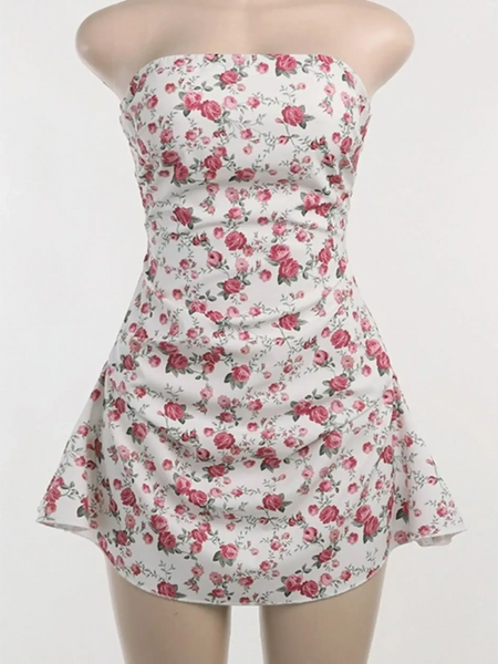 Sassy Floral Strapless Mini - Beach Babes Beachwear - Fort Lauderdale