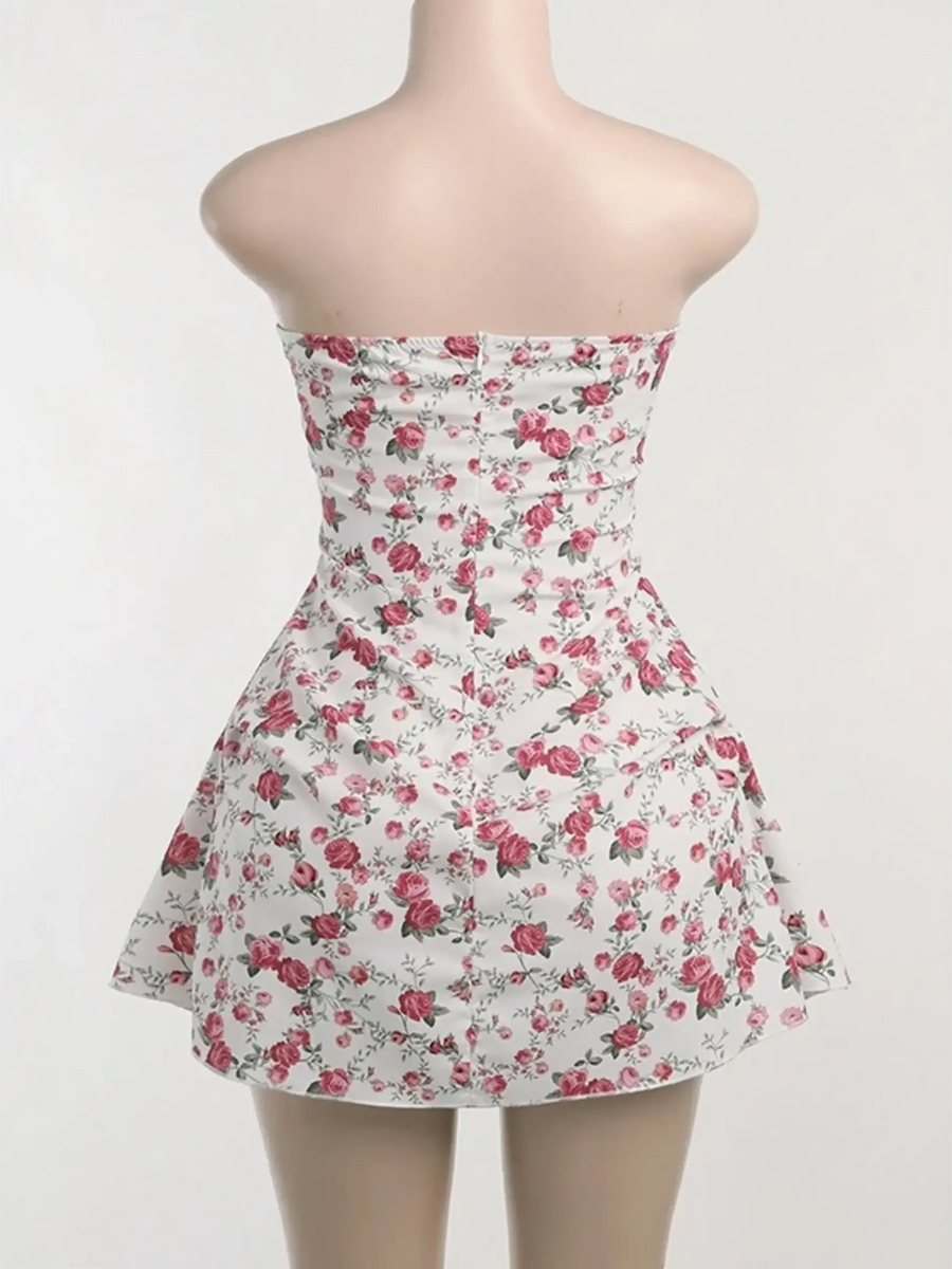 Sassy Floral Strapless Mini - Beach Babes Beachwear - Fort Lauderdale