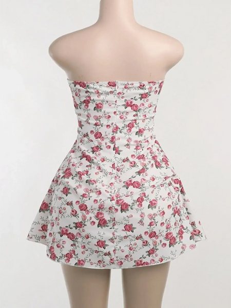Sassy Floral Strapless Mini - Beach Babes Beachwear - Fort Lauderdale