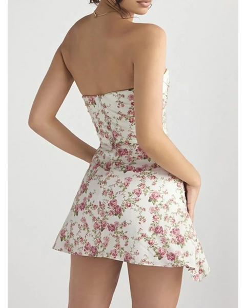 Sassy Floral Strapless Mini - Beach Babes Beachwear - Fort Lauderdale