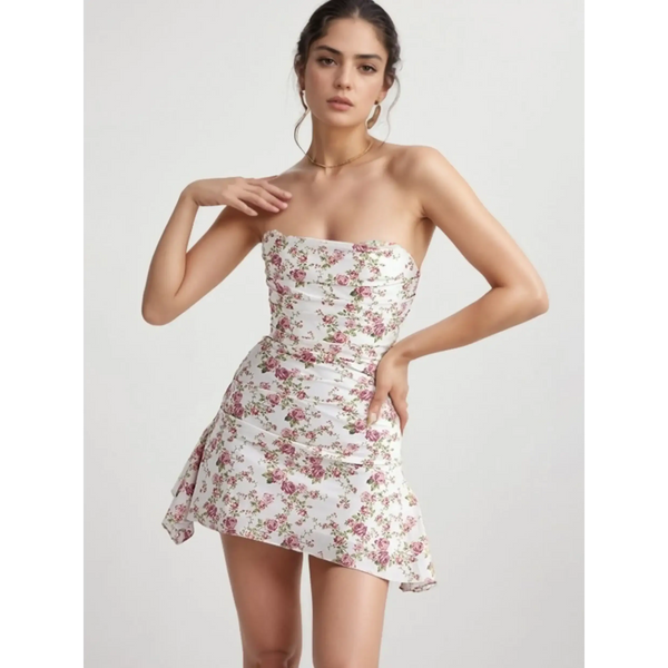 Sassy Floral Strapless Mini - Beach Babes Beachwear - Fort Lauderdale