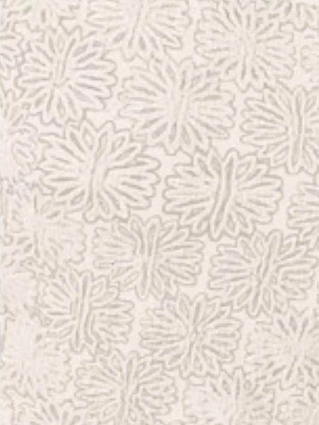 Close-up detail of beige and white floral seamless tank top fabric texture