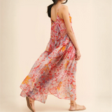 Trendsi colorful flowy maxi dress for beach with thin straps and lightweight fabric
