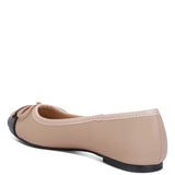 Rag Company nude and silver ballet flats with black toe and bow detail1