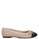 Rag Company nude and silver ballet flats with a bow detail on the toe and flat sole