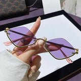 Trendsi sunglasses with purple lenses and gold frame stylish glamorous vacation sunglasses
