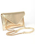 Babe Beachwear gold envelope clutch for women with chain strap and sleek metallic finish