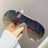 Trendsi gradient aviator sunglasses for women with gold frame and dark to light tinted lenses