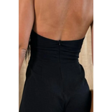 Babe Beachwaer black halter neck wide leg jumpsuit with back zipper closure