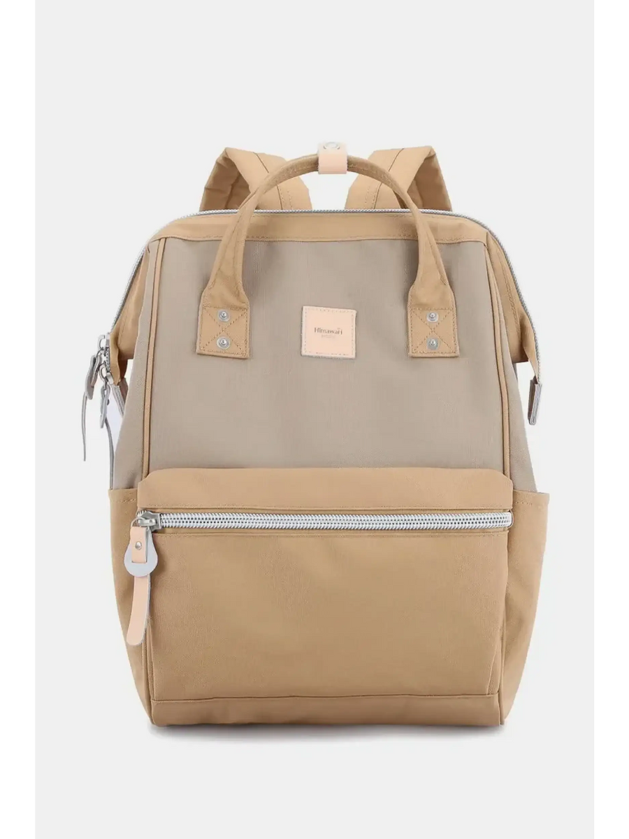 Babe Beachwaer Himawari - Best Backpack in beige and tan with front zip pocket and adjustable straps