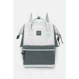 Himawari - Best Backpack by Babe Beachwaer in white and gray with front zipper pocket and top handles