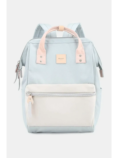 Babe Beachwaer Himawari - Best Backpack light blue and cream color with top handles and front zipper pocket