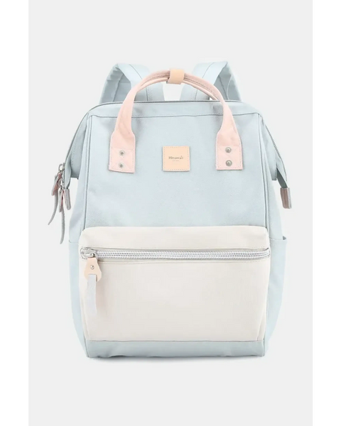Babe Beachwaer Himawari - Best Backpack light blue and cream color with top handles and front zipper pocket