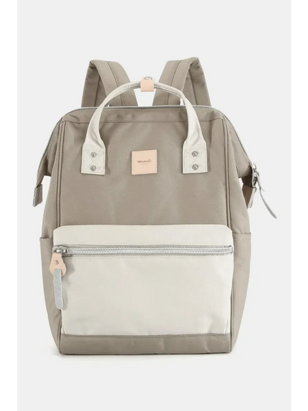 Himawari - Best Backpack by Babe Beachwaer in beige and white with front zipper pocket and padded straps