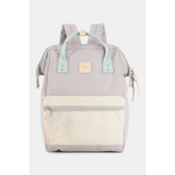 Himawari - Best Backpack by Babe Beachwaer in pastel gray with front zipper pocket and light blue top handles