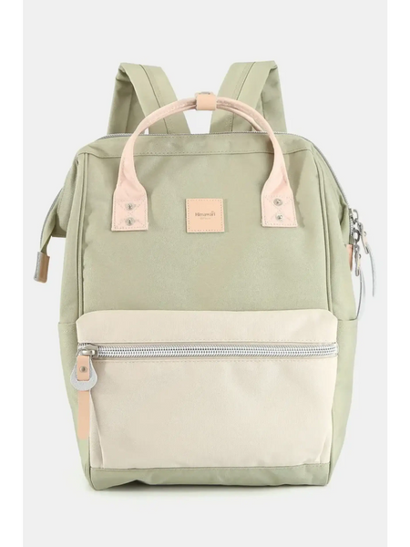 Babe Beachwaer Himawari - Best Backpack in green and beige with front zipper pocket and dual handles