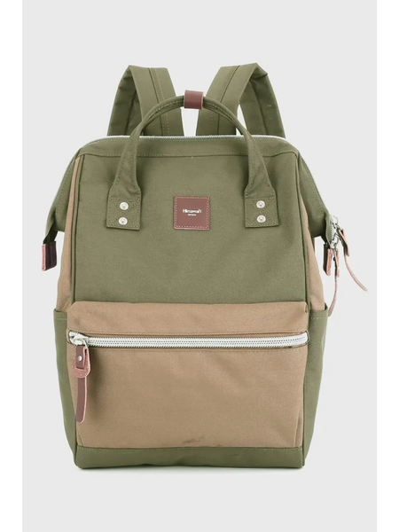 Himawari - Best Backpack by Babe Beachwear in green and tan with front zipper pocket and top handles