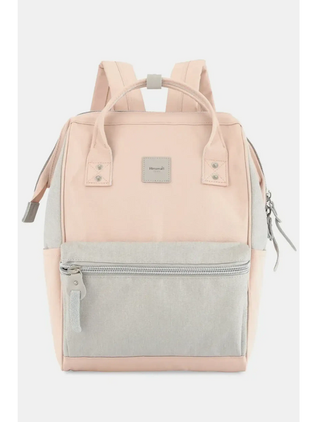 Himawari - Best Backpack in pink and gray with front zipper pocket and top handles by Babe Beachwaer