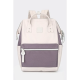 Babe Beachwaer Himawari - Best Backpack in beige and purple with front zipper pocket and adjustable straps