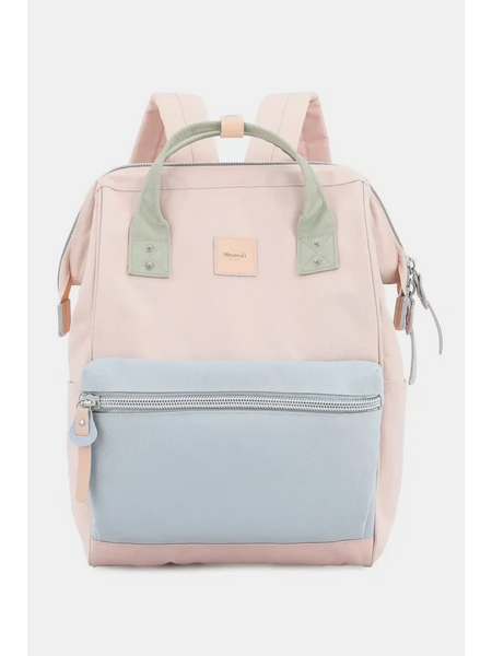 Himawari - Best Backpack by Babe Beachwaer in light pink with blue front pocket and green handles