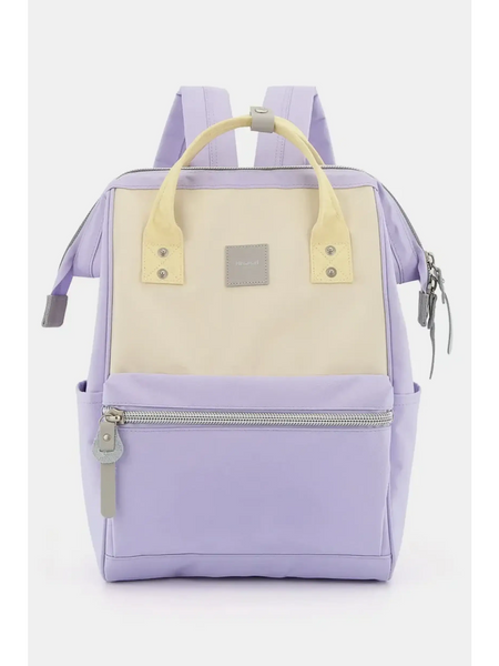 Babe Beachwaer Himawari - Best Backpack in purple and beige with front zipper pocket and top handles