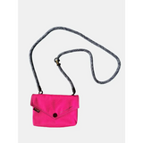 Babe Beachwaer Himawari Crossbody Phone Wallet in bright pink with adjustable gray strap