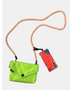 Babe Beachwaer Himawari Crossbody Phone Wallet in bright green with long strap holding a phone