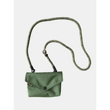 Babe Beachwaer Himawari Crossbody Phone Wallet in green with adjustable rope strap and front button closure