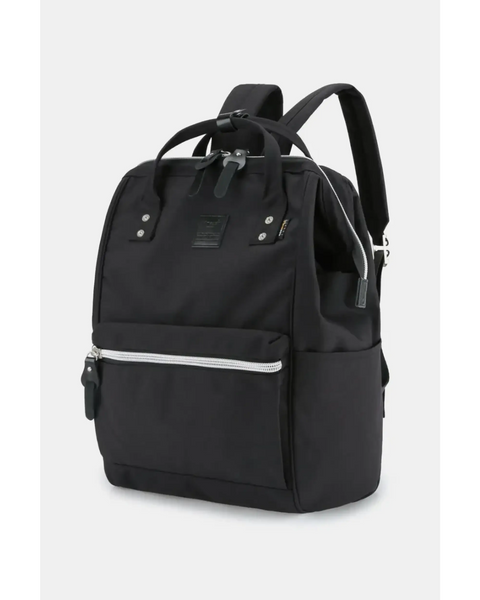 Babe Beachwaer black himawari durable backpack with front zipper pocket and padded straps
