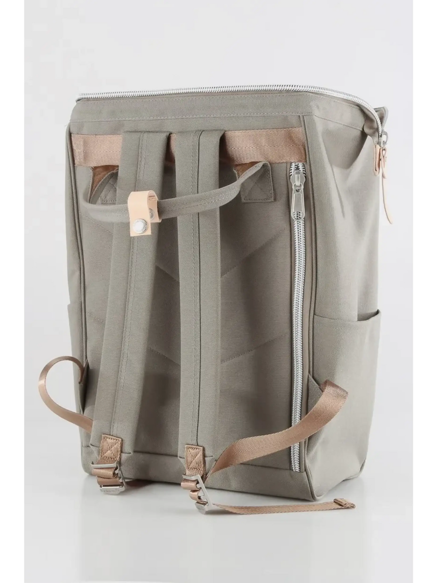 Babe Beachwaer himawari durable backpack in gray with padded straps and side zipper pocket