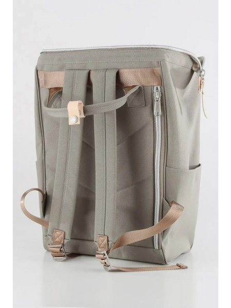Babe Beachwaer himawari durable backpack in gray with padded straps and side zipper pocket