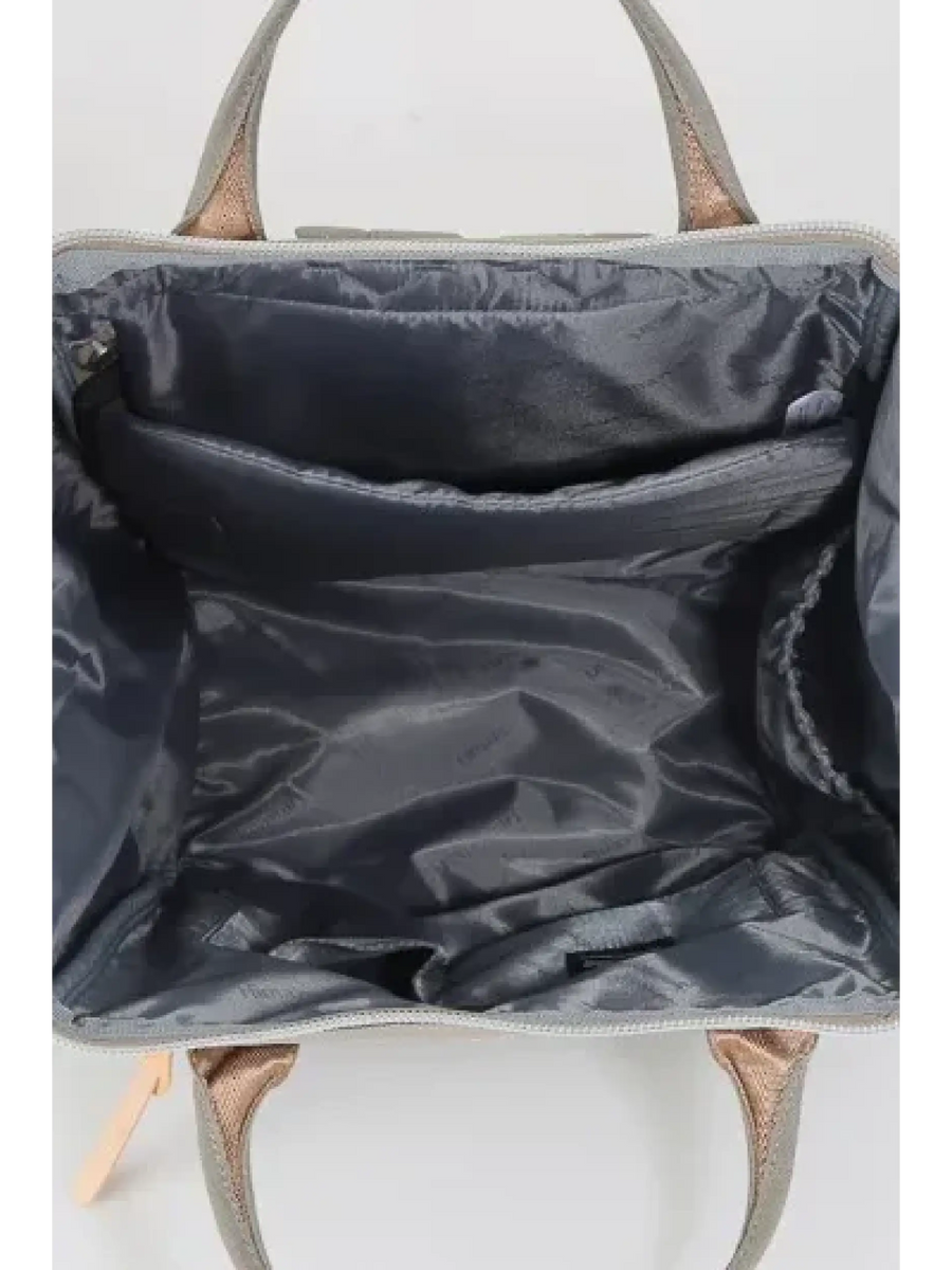 Interior view of himawari durable backpack showing spacious main compartment and organization pockets