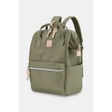 Olive green himawari durable backpack by Babe Beachwear with multiple compartments and padded straps